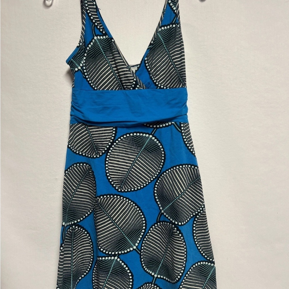 Blue Leaf Print Women's Dress Patagonia small
